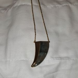 Gold horn Pendant w Labradorite